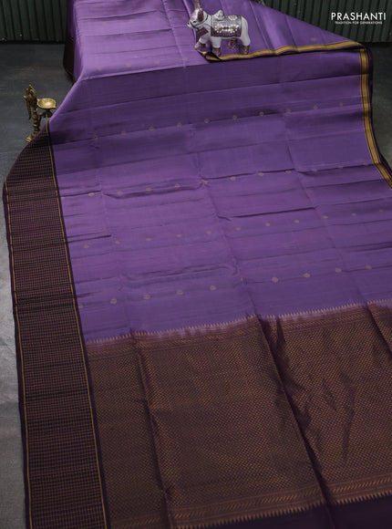 Pure soft silk saree purple and deep wine shade with zari woven buttas and zari woven checked border
