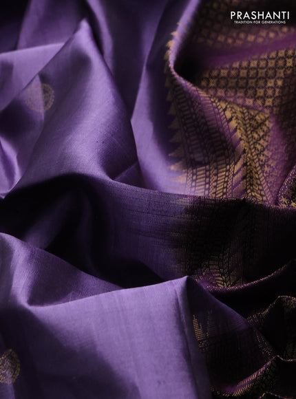 Pure soft silk saree purple and deep wine shade with zari woven buttas and zari woven checked border