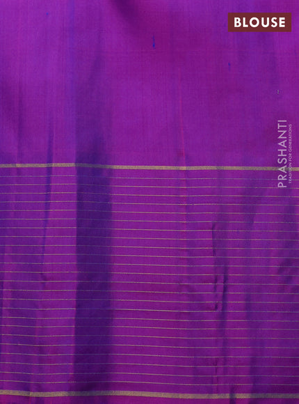 Pure soft silk saree teal blue and pink with zari woven buttas and zari woven checked border