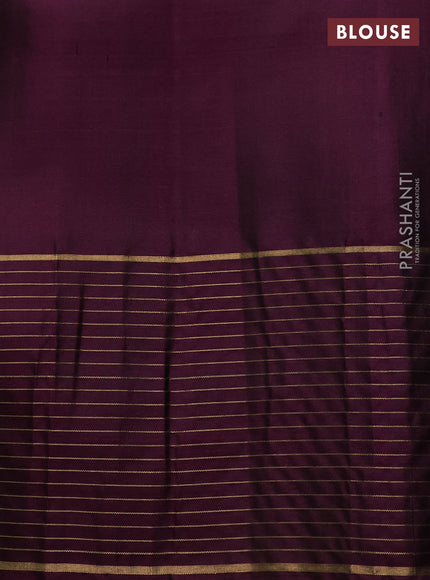 Pure soft silk saree rosy brown and deep wine shade with zari woven buttas and zari woven checked border