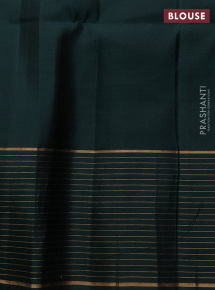 Pure soft silk saree light green and bottle green with zari woven buttas and zari woven checked border