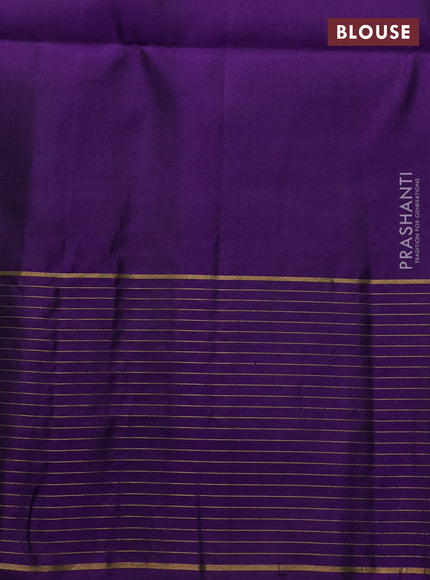Pure soft silk saree wine shade and violet with zari woven buttas and zari woven checked border