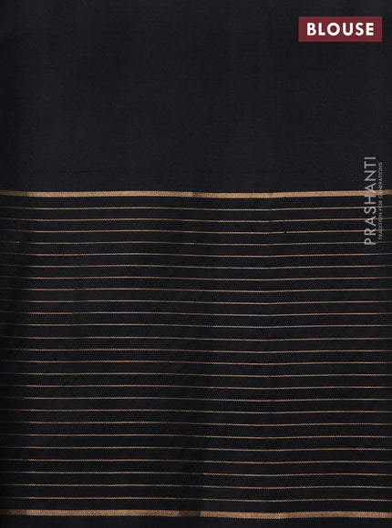 Pure soft silk saree rust shade and black with zari woven buttas and zari woven checked border