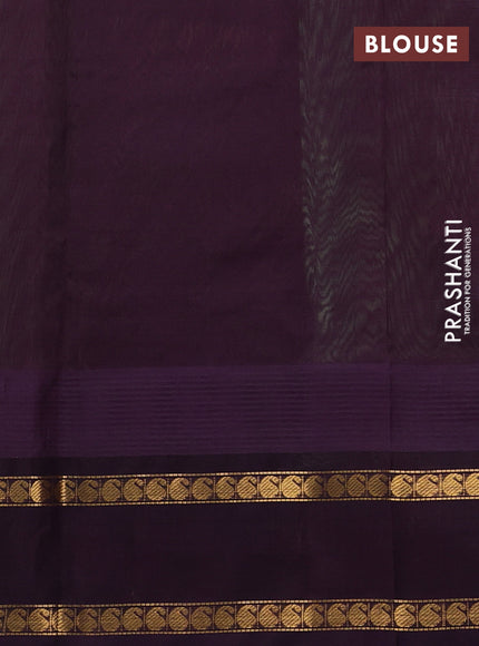 Silk cotton saree pista green and wine shade with paisley zari woven buttas and temple design rettapet zari woven korvai border