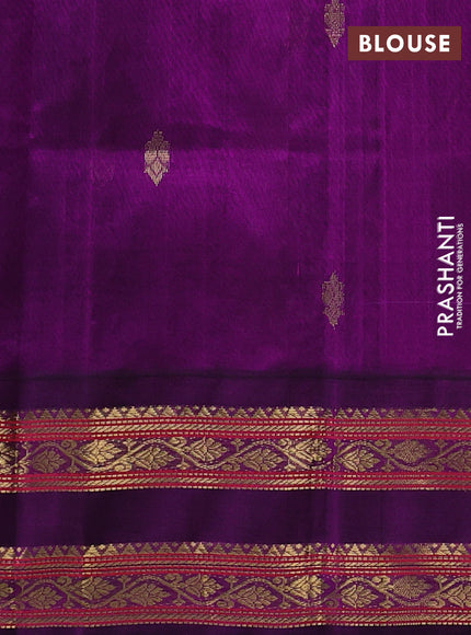 Silk cotton saree lavender and purple with allover zari woven buttas and rettapet zari woven korvai border