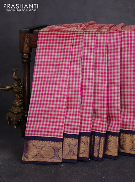Silk cotton saree pista green and deep maroon with plain body and zari woven border