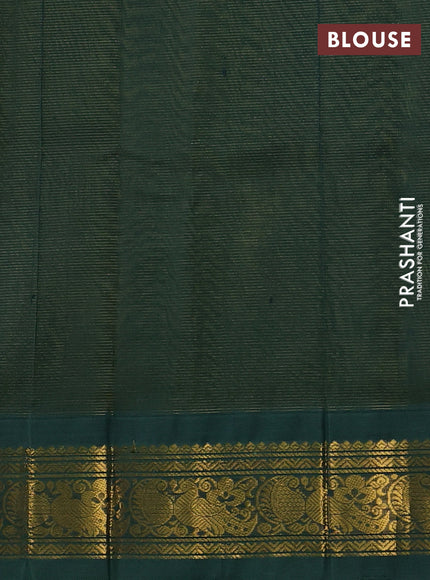 Silk cotton saree mehendi green and bottle green with allover vairaosi pattern and zari woven korvai border