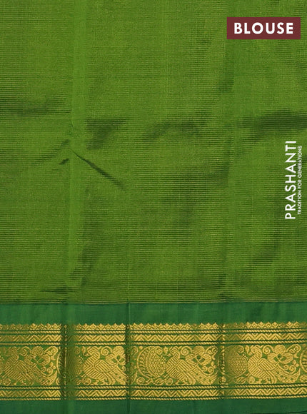 Silk cotton saree deep maroon and green with allover vairaosi pattern and zari woven korvai border