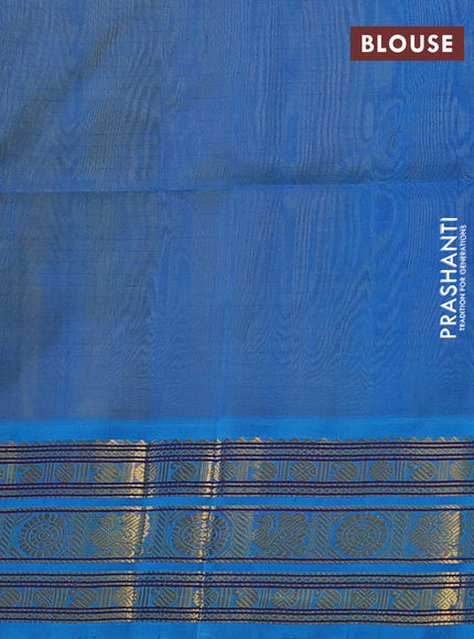 Silk cotton saree lime green and cs blue with allover small checked pattern and zari woven korvai border