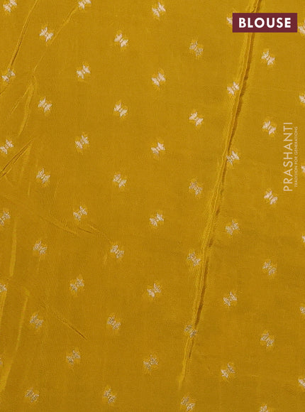 Art kota silk saree coffee brown and mustard yellow with allover zari woven buttas and floral zari woven border