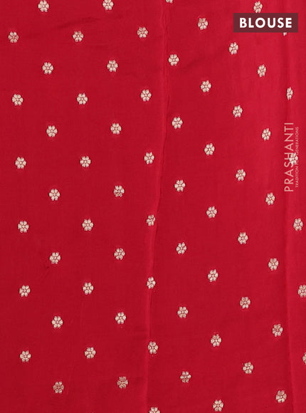 Art kota silk saree bottle green and red with allover zari woven buttas and floral zari woven border