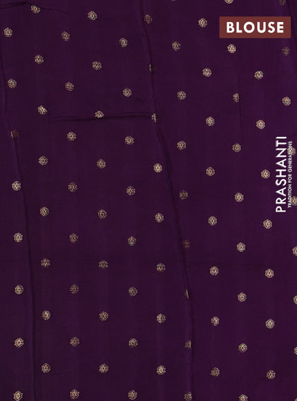 Art kota silk saree lavender and violet with allover silver & zari woven buttas and zari woven simple border