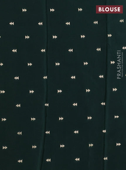 Art kota silk saree brown and green with allover silver & zari woven buttas and zari woven simple border