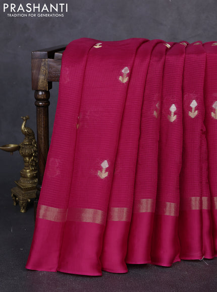 Art kota silk saree pink and green with allover silver & zari woven buttas and zari woven simple border