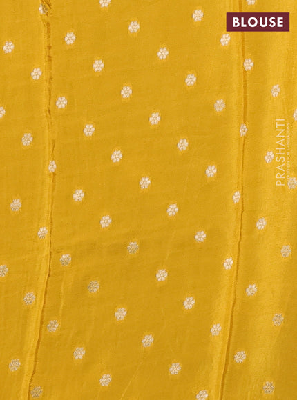 Art kota silk saree dark coffee brown and mustard yellow with allover silver & zari woven buttas and zari woven simple border