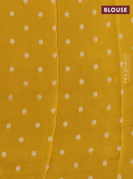 Art kota silk saree mehendi green and mustard yellow with allover silver & zari woven buttas and zari woven simple border
