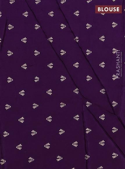 Art kota silk saree rustic orange and violet shade with allover silver & zari woven buttas and elephant design zari woven border