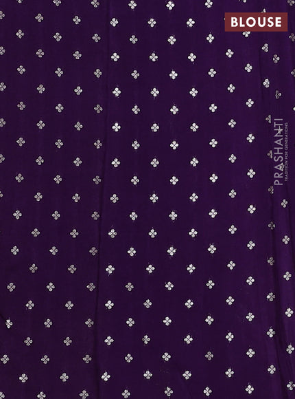 Art kota silk saree lavender and violet with allover silver & zari woven buttas and elephant design zari woven border