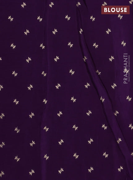 Art kota silk saree lavender and violet with allover silver & zari woven buttas and elephant design zari woven border