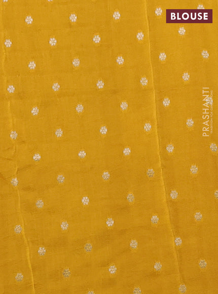 Art kota silk saree magenta pink and mustard yellow with allover silver & zari woven buttas and zari woven simple border