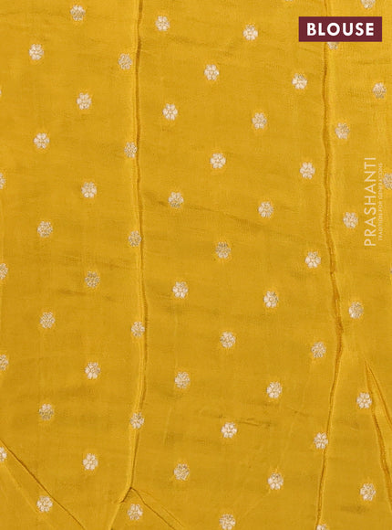 Art kota silk saree dark coffee brown and mustard yellow with allover silver & zari woven buttas and zari woven simple border