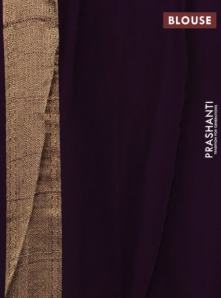 Art kota silk saree deep purple with allover silver & zari woven buttas and elephant design zari woven border