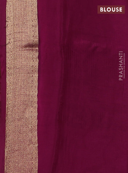 Art kota silk saree magenta pink with allover silver & zari woven buttas and elephant design zari woven border
