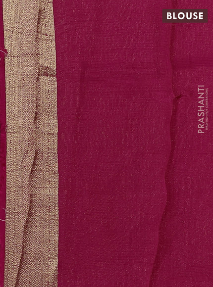 Art kota silk saree pink with allover silver & zari woven buttas and elephant design zari woven border