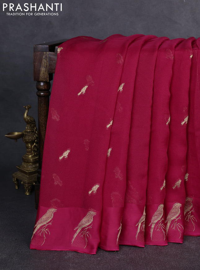 Art kota silk saree pink with allover zari woven buttas and zari woven butta border