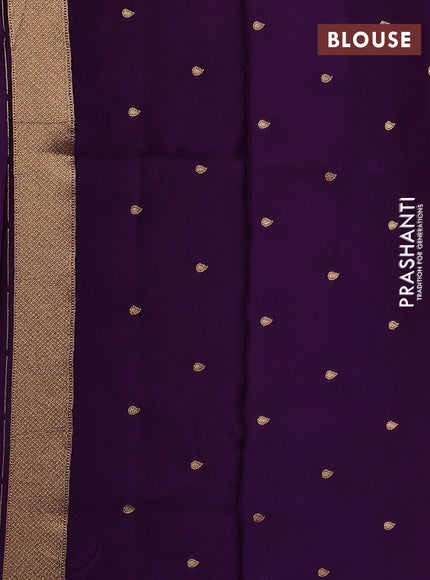 Art kota silk saree violet with allover zari woven buttas and zari woven butta border