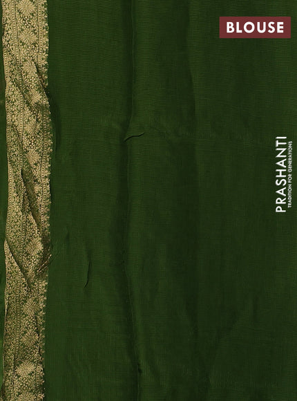 Art kota silk saree sap green with allover zari woven buttas and zari woven butta border