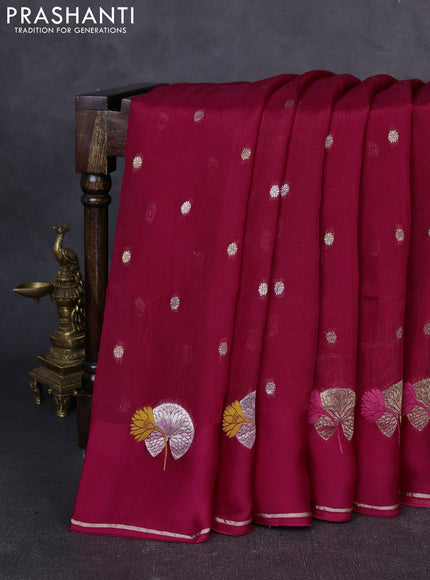 Art kota silk saree pink with allover zari woven buttas and zari woven butta border