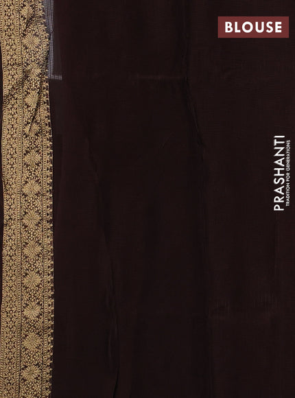 Art kota silk saree coffee brown with allover zari woven buttas and zari woven butta border