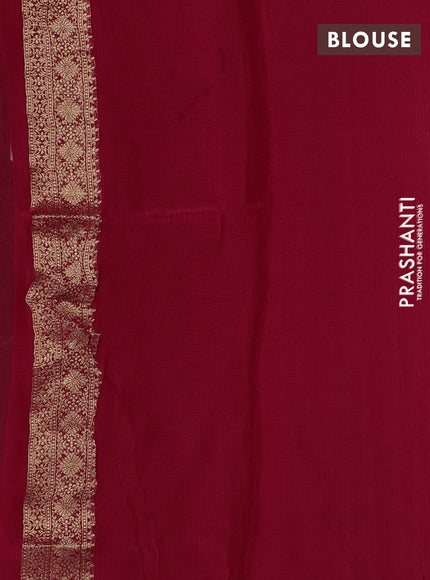 Art kota silk saree red with allover zari woven buttas and zari woven butta border