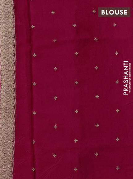 Art kota silk saree dark pink with allover zari woven buttas and zari woven butta border