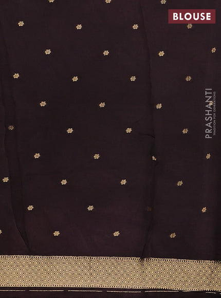 Art kota silk saree dark coffee brown with allover zari woven buttas and zari woven butta border