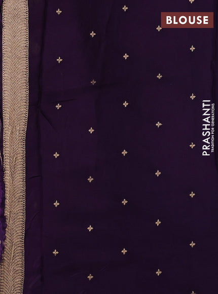 Art kota silk saree violet with allover zari woven buttas and zari woven butta border