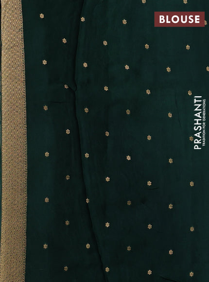 Art kota silk saree green with allover zari woven buttas and floral zari woven butta border