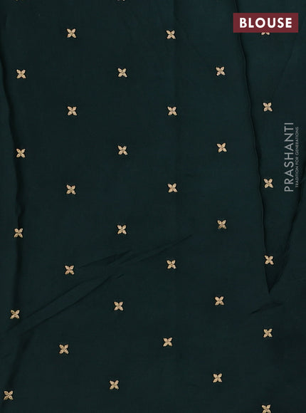 Art kota silk saree bottle green with allover zari woven buttas and floral zari woven butta border