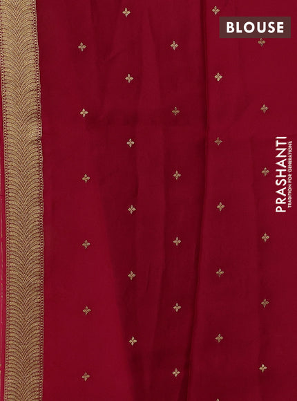 Art kota silk saree red with allover zari woven buttas and floral zari woven butta border