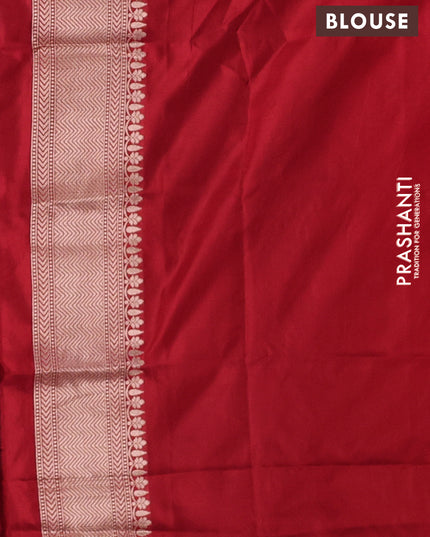 Pure Banarasi silk saree purple and red with allover zari weaves and zari woven border