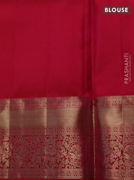 Pure kanchipuram silk saree pink with allover zari woven brocade weaves and long rich zari woven border