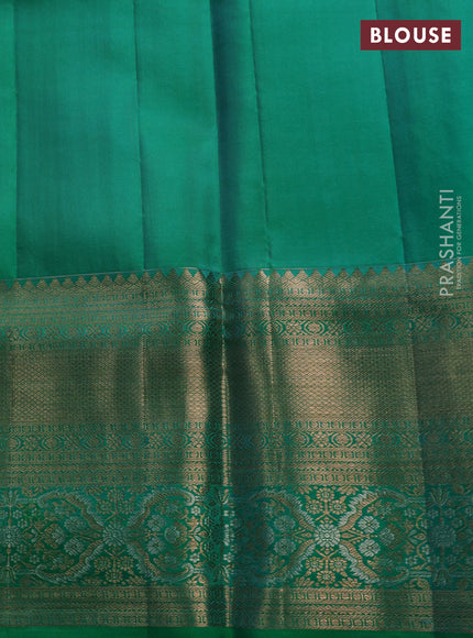 Pure kanchipuram silk saree green with allover zari woven brocade weaves and long zari woven border
