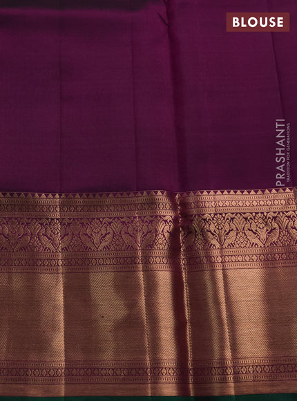 Pure kanchipuram silk saree purple with allover zari woven brocade weaves and zari woven border