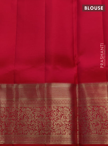 Pure kanchipuram silk saree dual shade of pink with allover zari checks & buttas and long zari woven border