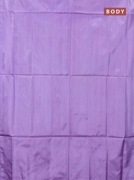 Banana pith saree lavender and teal green with thread woven buttas in borderless style