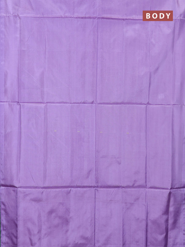 Banana pith saree lavender and teal green with thread woven buttas in borderless style
