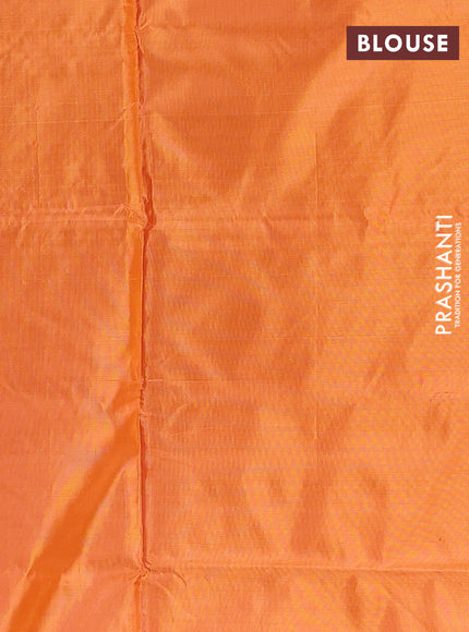Banana pith saree violet and orange with thread woven buttas and simple border