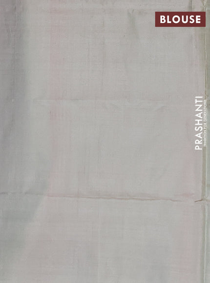 Banana pith saree multi colour and pastel green with allover stripe pattern & thread buttas in borderless style