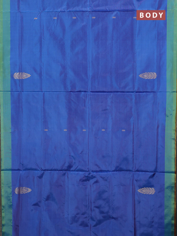 Banana pith saree dual shade of purple and mustard yellow with thread woven buttas and simple border